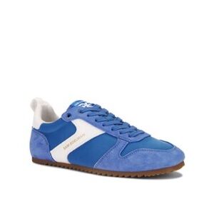 Sam Edelman Zaria Women’s Sued Fabric Blue White Square Toe Sneakers Size 8 NEW